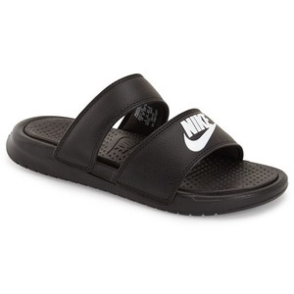 white two strap nike sandals